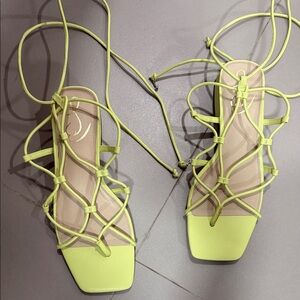 Sam Edelman Neon Yellow Strappy Sandals